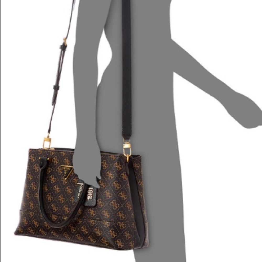 Guess Black and Gold Satchel - Picture 2 of 5